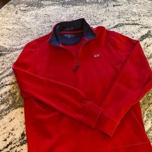 Vineyard Vines 3/4 zip red